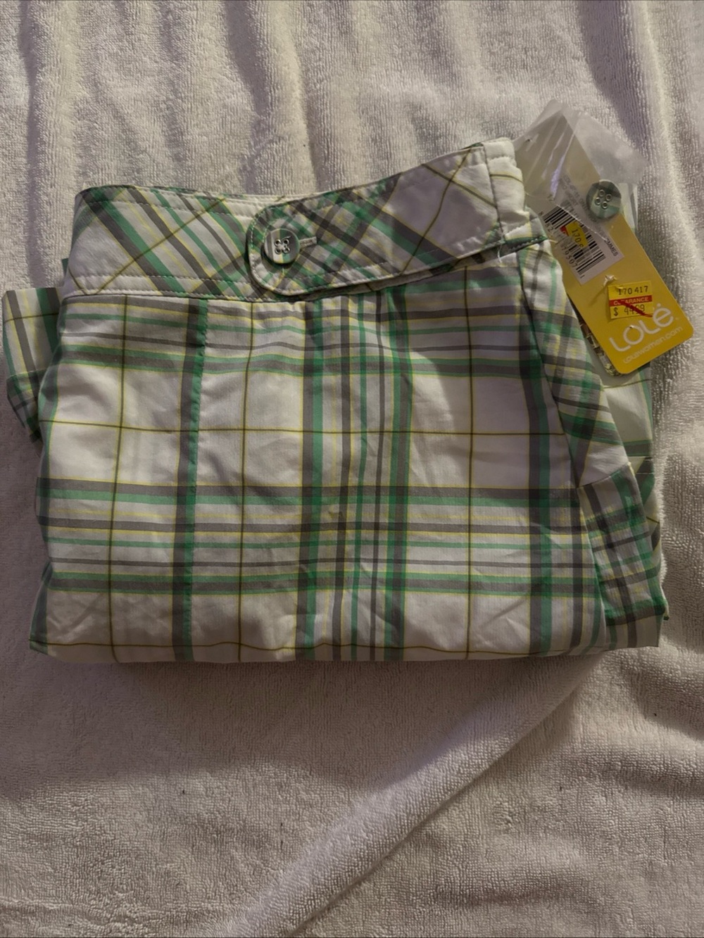 Lole Green and White Plaid Skirt - Picture 2 of 7